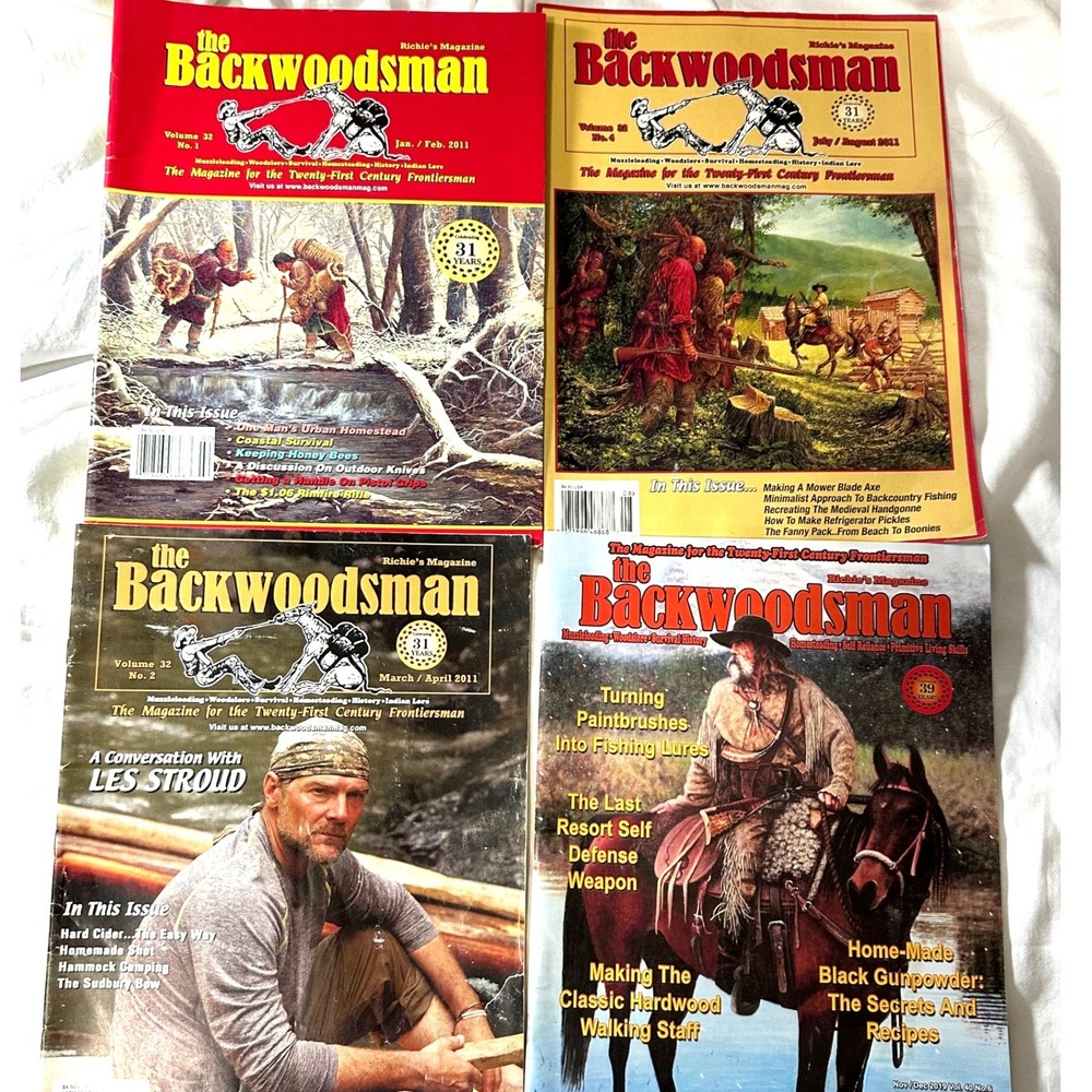 The Backwoodsman Magazine 4 Issues 2011 2019 Les Stroud Survival Bushcraft Good